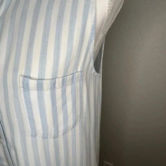 Rails sleeveless blue and white lyocell shirt dress size XS - Picture 5 of 11